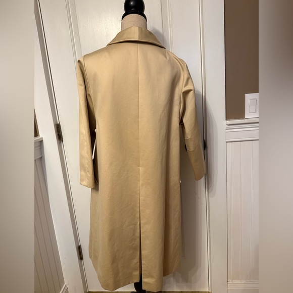 BARNEYS NEW YORK JACKET TRENCH COAT ITALY SIZE 38 4 TAN COTTON BUTTONS POCKETS - Picture 8 of 15